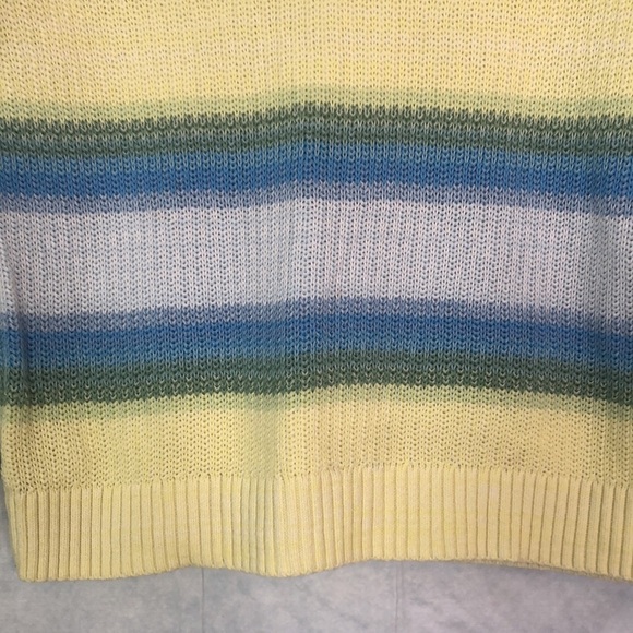 Ann Taylor LOFT Women Yellow Blue Striped Long Sleeve Sweater Blue Size S - Picture 4 of 11